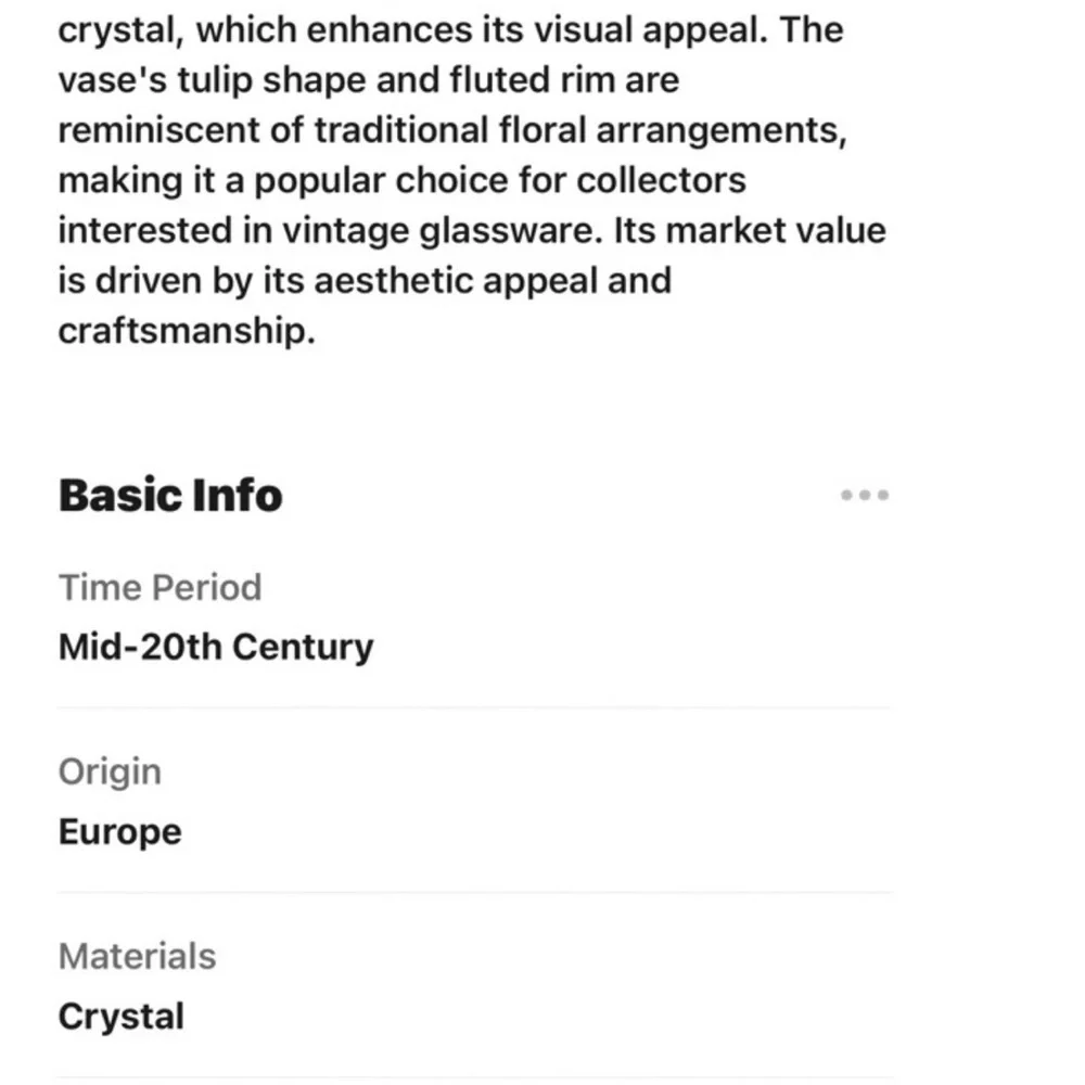 Gorham Crystal Tulip Vase